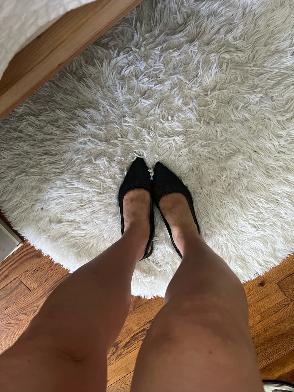Black Pointed Toe Slingback Flats - Minimal Women's Shoes